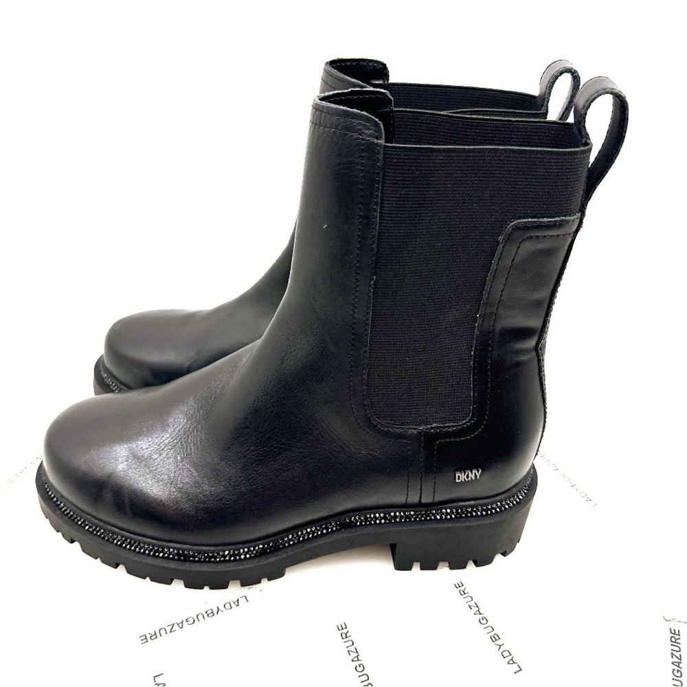 NWOB DKNY Women’s Rick Slip On Bootie Black Leather Size 7.5 - Picture 6 of 17